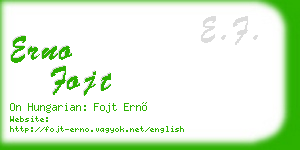 erno fojt business card